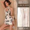 Sex underwear retro stand-up collar high-end cheongsam sexy uniform nightclub tight sleeveless hip-wrapped printing