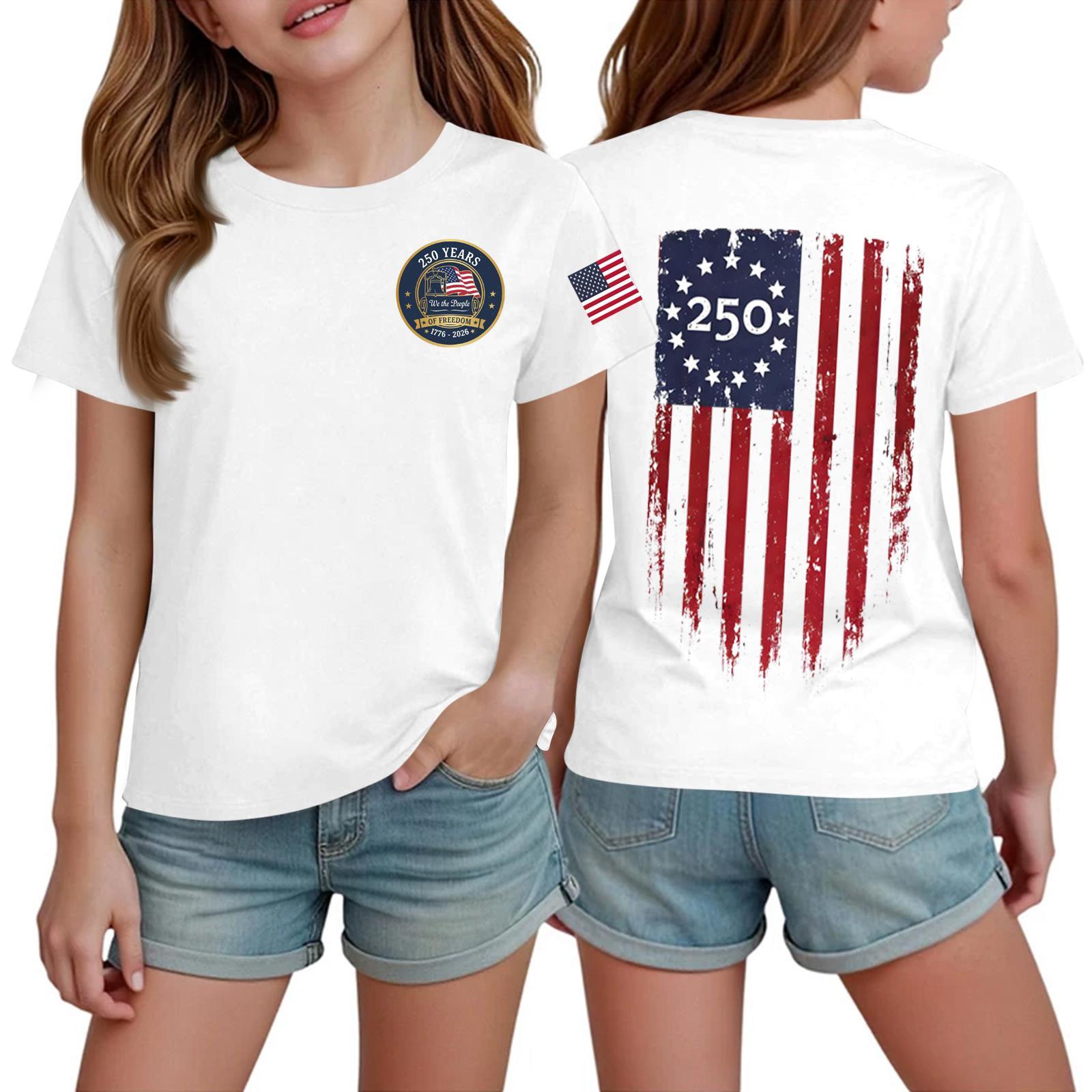 

Kids Print Round Neck Short Sleeve Casual T-shirt 160 білий