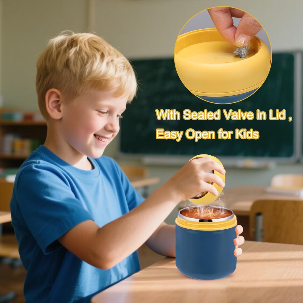 510ML Stainless Steel Soup Cup Thermal Lunch Box Food Container With Spoon for School Children