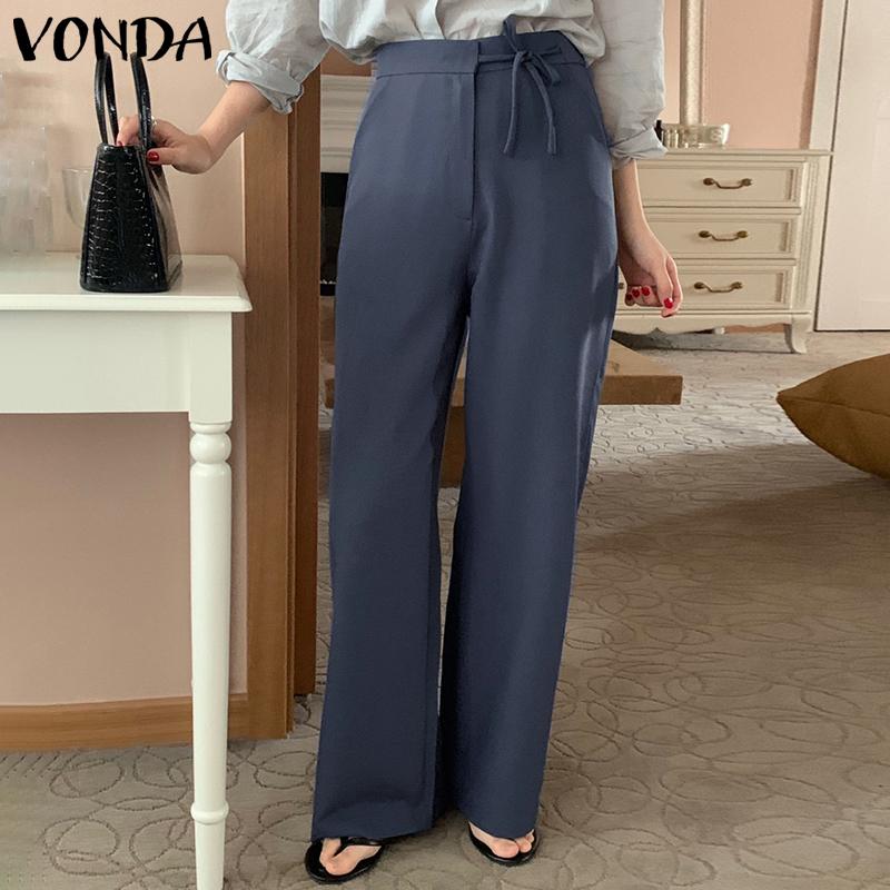 

VONDA Весенние женские широкие брюки со шнуровкой и длинными брюками