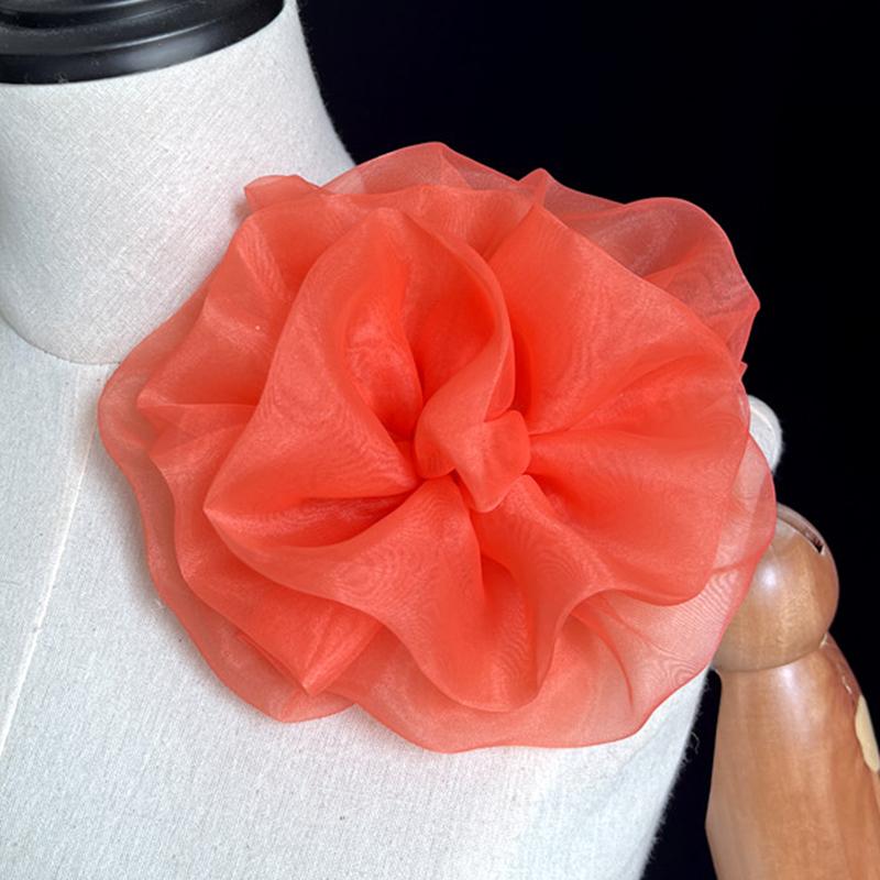 12cm Organza 3D Floral Trim Bridal Dress Applique Embellishment Patches Luxury Crafts Shoe Hat Sweater Dress Clothing Decor