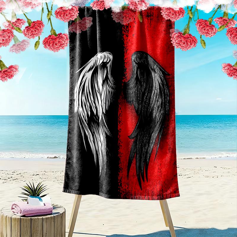 1pc Demon Beach Towel Ideal Birthday Gift For Family, A Vibrant Beach Towel Suitable for Outdoor Activities