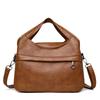 Retro Large Capacity Shoulder Bag Solid Color Messenger Bag PU Commuter Bag