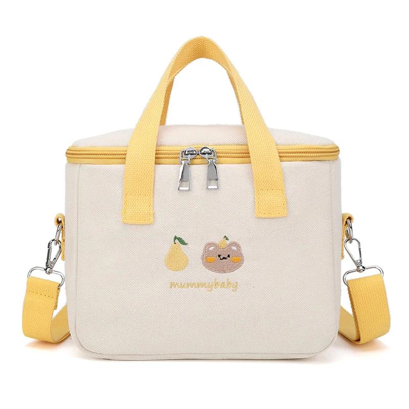 

Practical Lunch Bag For Women Portable Insulated Thermal Bento Pouch Container School Food 2025 New жёлтый