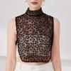 Transparent Lace Fake False Collar Elegant Hollow Petal Statement Collar Floral Embroidery Black and Apricot