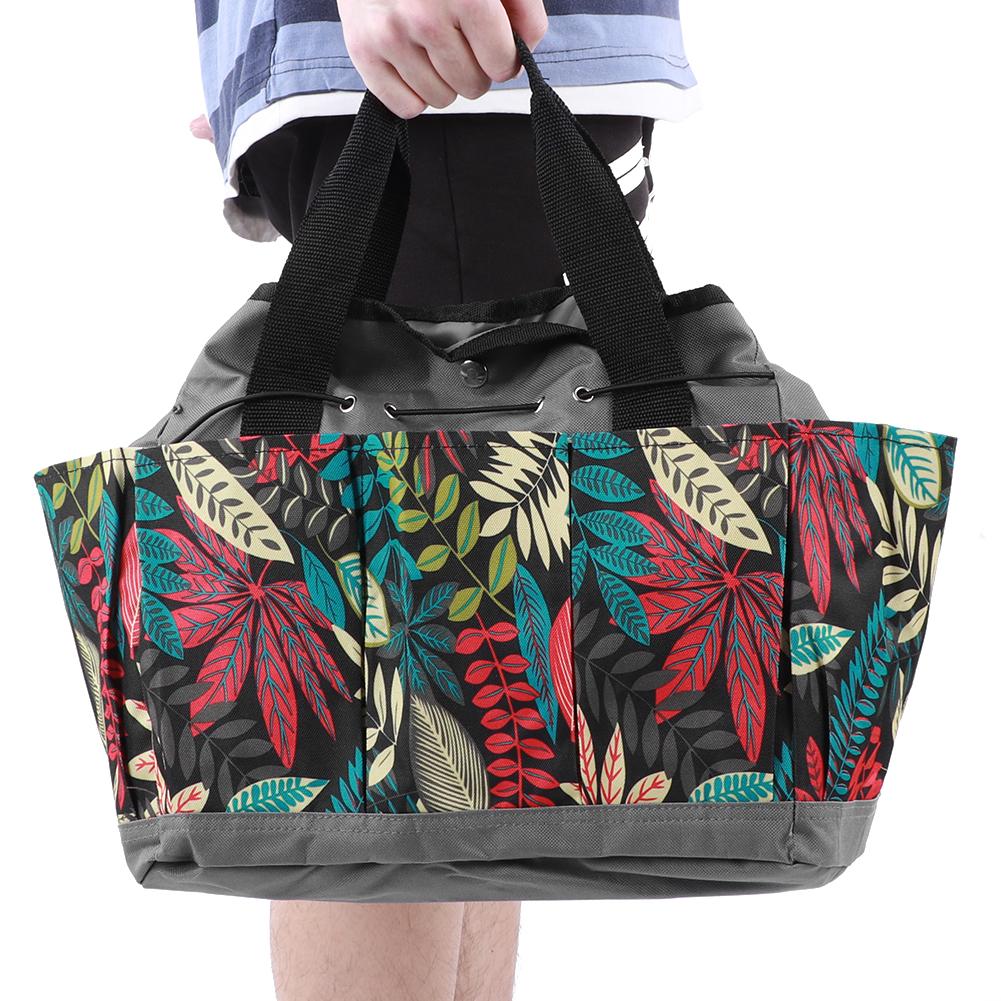 Bolsa de Ferramentas de Jardim Portátil com Combinação de Cores em Poliéster de Mão para Armazenamento ao Ar Livre Cor Cinza Flor