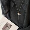 Korean Fashion Simple Cute Small Fish Pendant Necklace for Women Long Braided Rope Adjustable Sweater Chain Party Jewerly Gift
