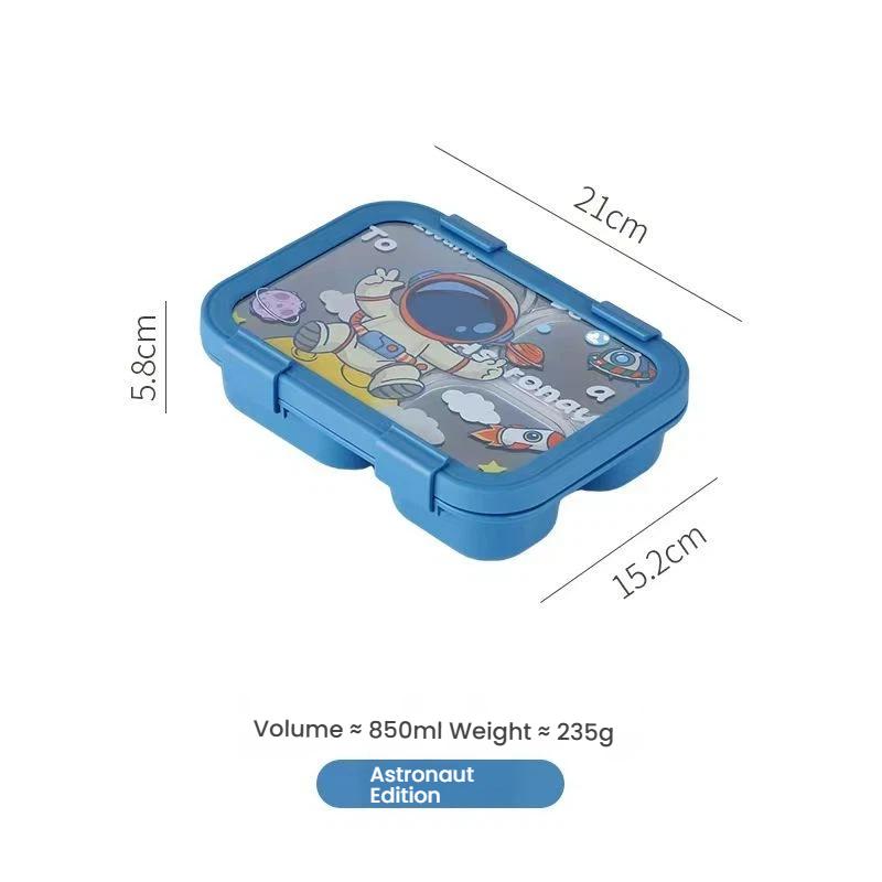 Bento Lunch Box Leak Proof 3 Compartments Portable Food Storage Box for Kids School Office Outdoor Picnic