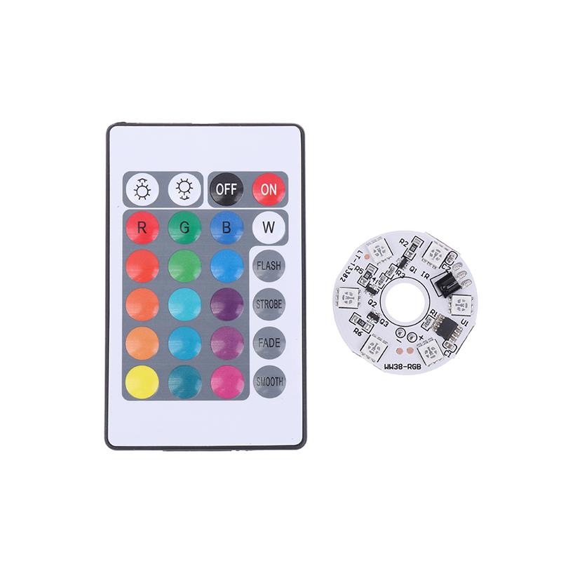 Color Rgb Light Board Round Led Light Source Low Voltage Dc 5V Switch Remote Control For Ornament Base Diy Led
