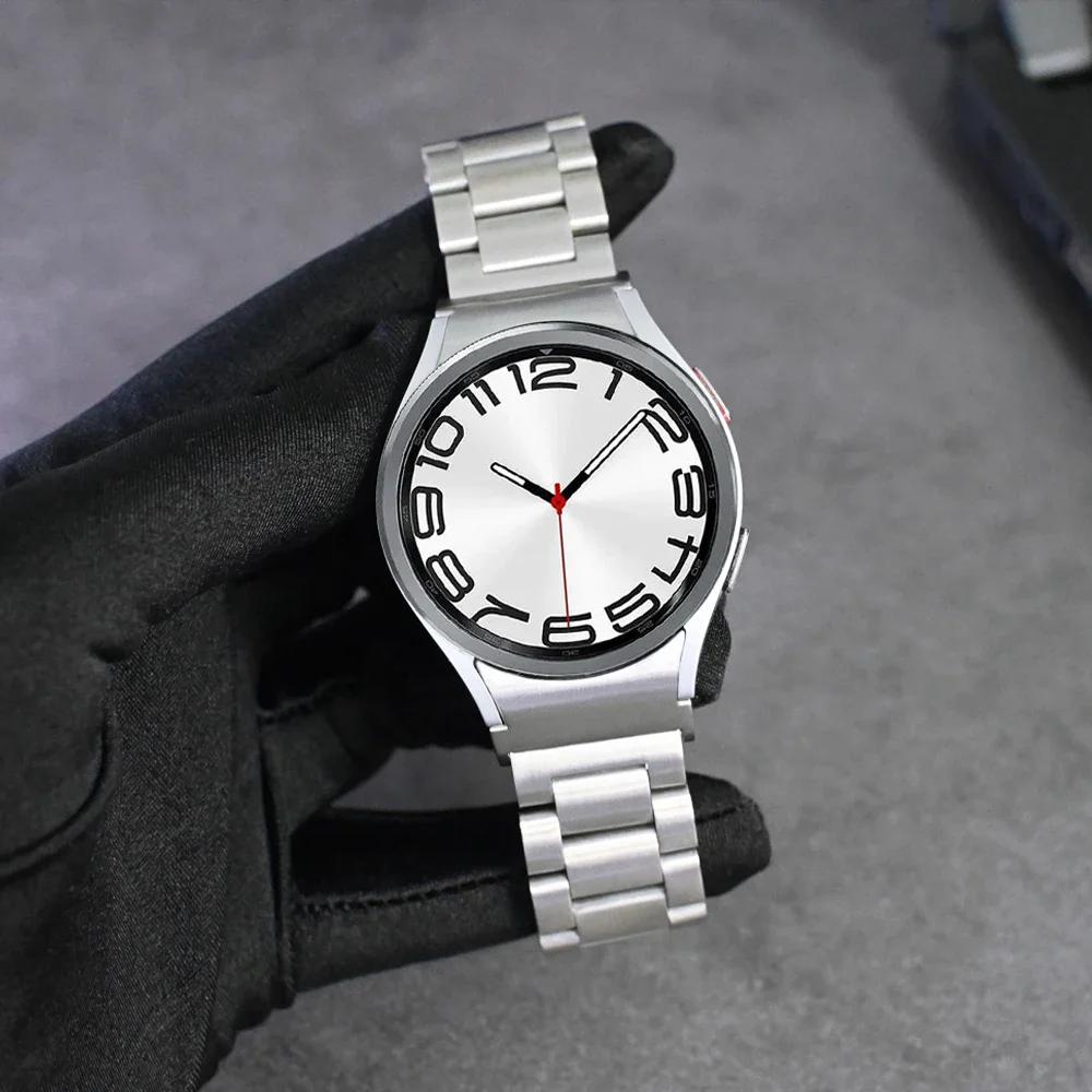 Quick Fit Stainless Steel Band for Samsung Galaxy Watch 7 6 4 5 Pro 40 44mm 45 42 46mm No Gap Strap for Watch6 Classic 43mm 47mm