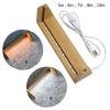 Wooden U-shaped LED Light Base Pedestal with USB-Cable Warm Light Lighted Stand
