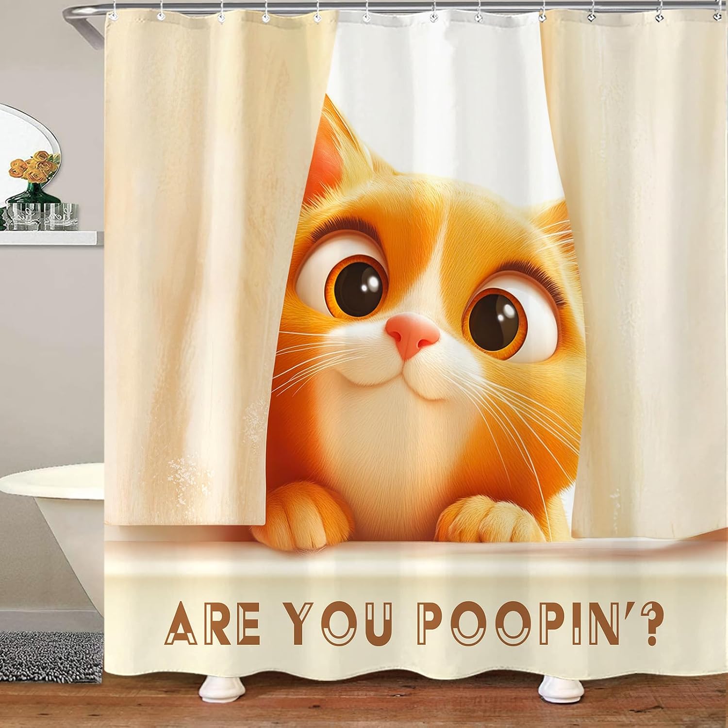 

Ты какаешь Шторка для душа Забавная шторка для душа Милые шторки для душа для ванной Веселый набор с 12 крючками 90x180cm