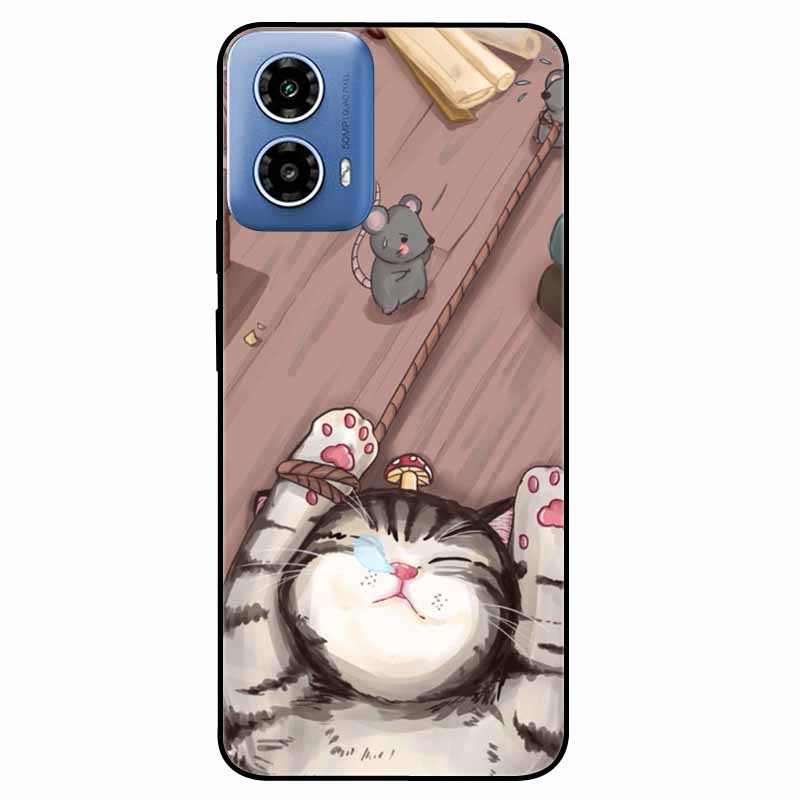 For Moto G34 5G Case G 24 Soft Silicone Fashion Animals TPU Bumper for Motorola Moto G24 G04 Painted Phone Covers Luxury Capa