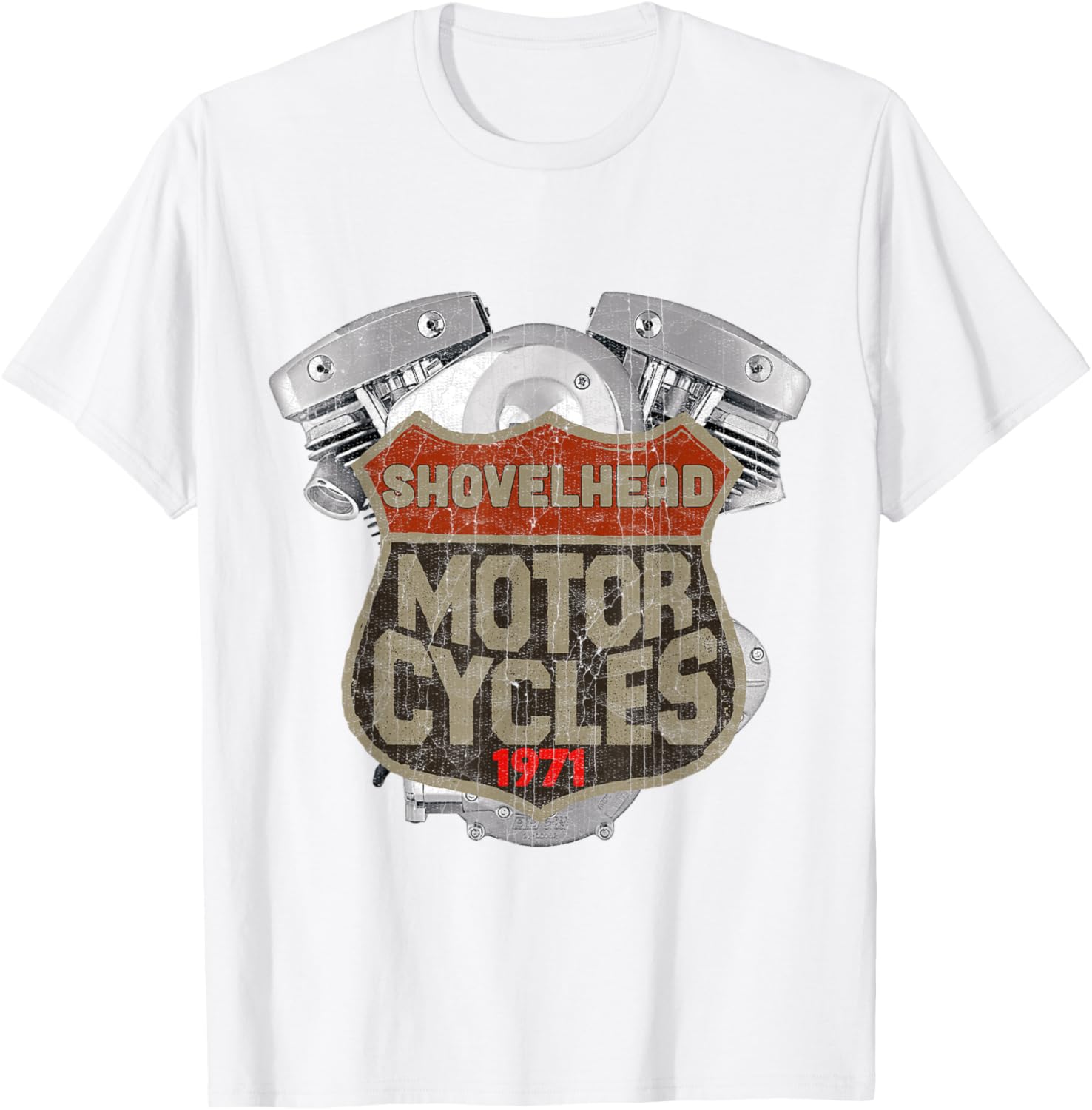 Vintage 1971 Shovelhead Motorcycle Biker Retro TShirt 100 Cotton ONeck Short Sleeve Summer Casual Mens Tshirt Streetwear S