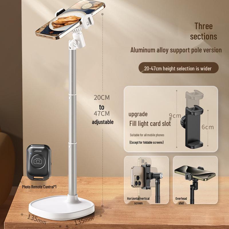 Soporte para teléfono móvil 2025: Soporte de Escritorio para Transmisión en Vivo y Selfies Cenitales, Uso Universal para TikTok y Videos.