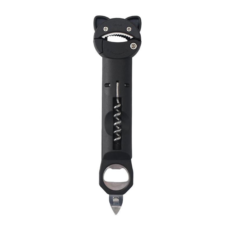 Multifunction Bottle Opener Cat Head Shape Retractable Anti-Slip Cap Twister Easy-Open Reduced Effort Kitchen Can Opener Tool