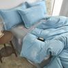 Fresh Orange 100% Cotton Four-Piece Bedding Set - Duvet Cover & Bed Sheet for Student Dorms and Homes