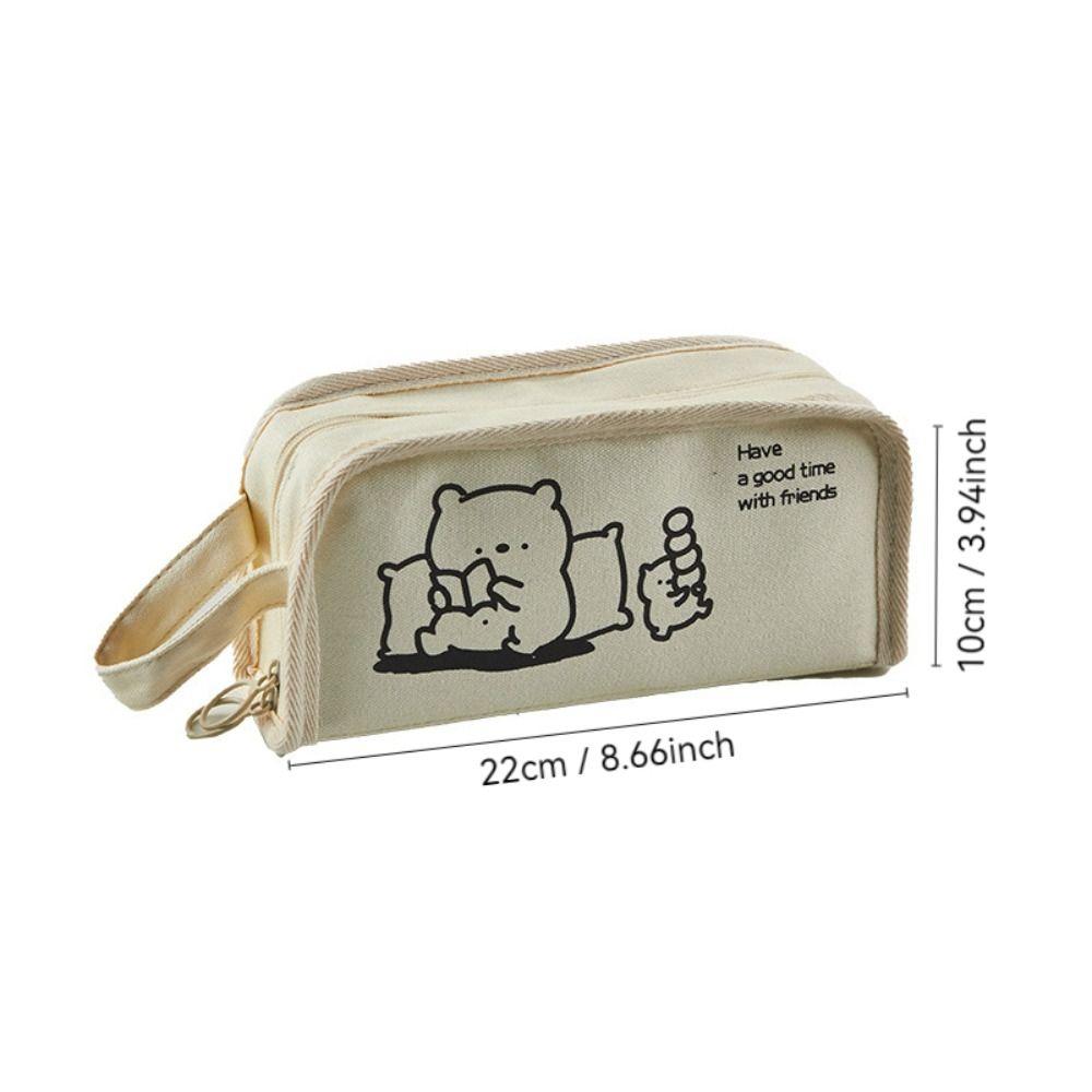Canvas Stationery Bag Cartoon Cosmetic Bag New Pencil Case