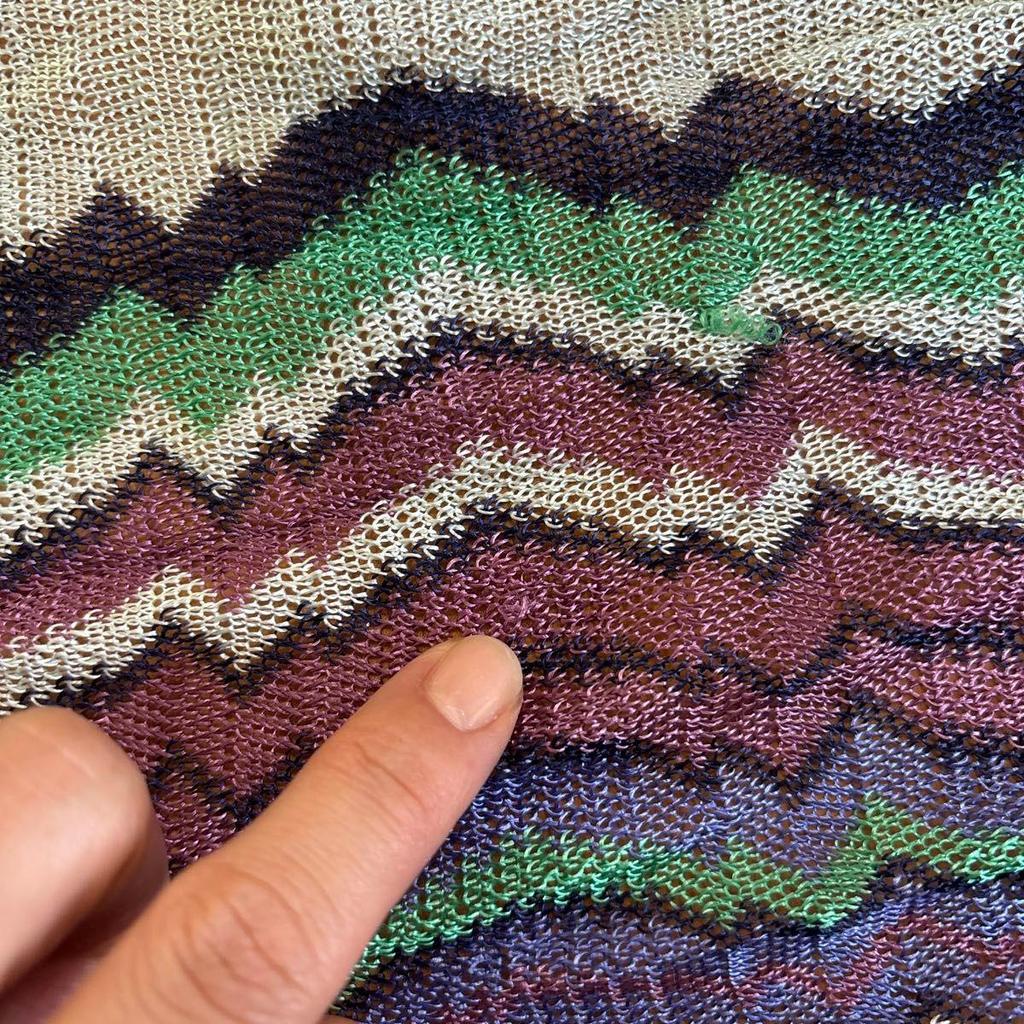 Used Large Format Long MISSONI Multicolor Striped Stole Scarf Shawl Fringe Etro