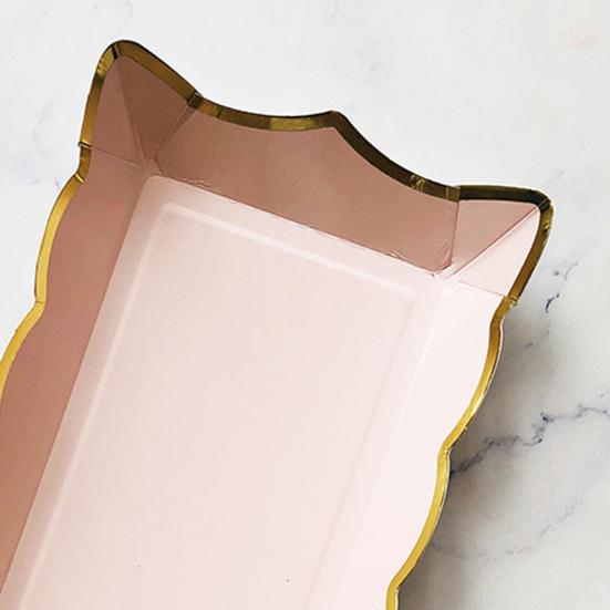 4Pcs/Set Disposable Fruit Plate Multifunctional Large Capacity Colorful Rectangular Disposable Tableware Plate for Picnic