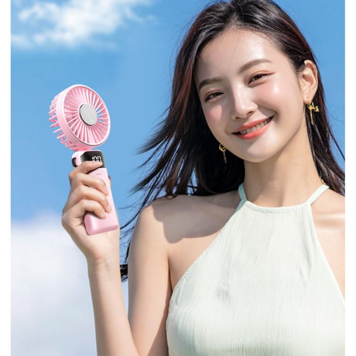 Portable Folding Neck Fan with Ice Compress for Outdoor Cooling