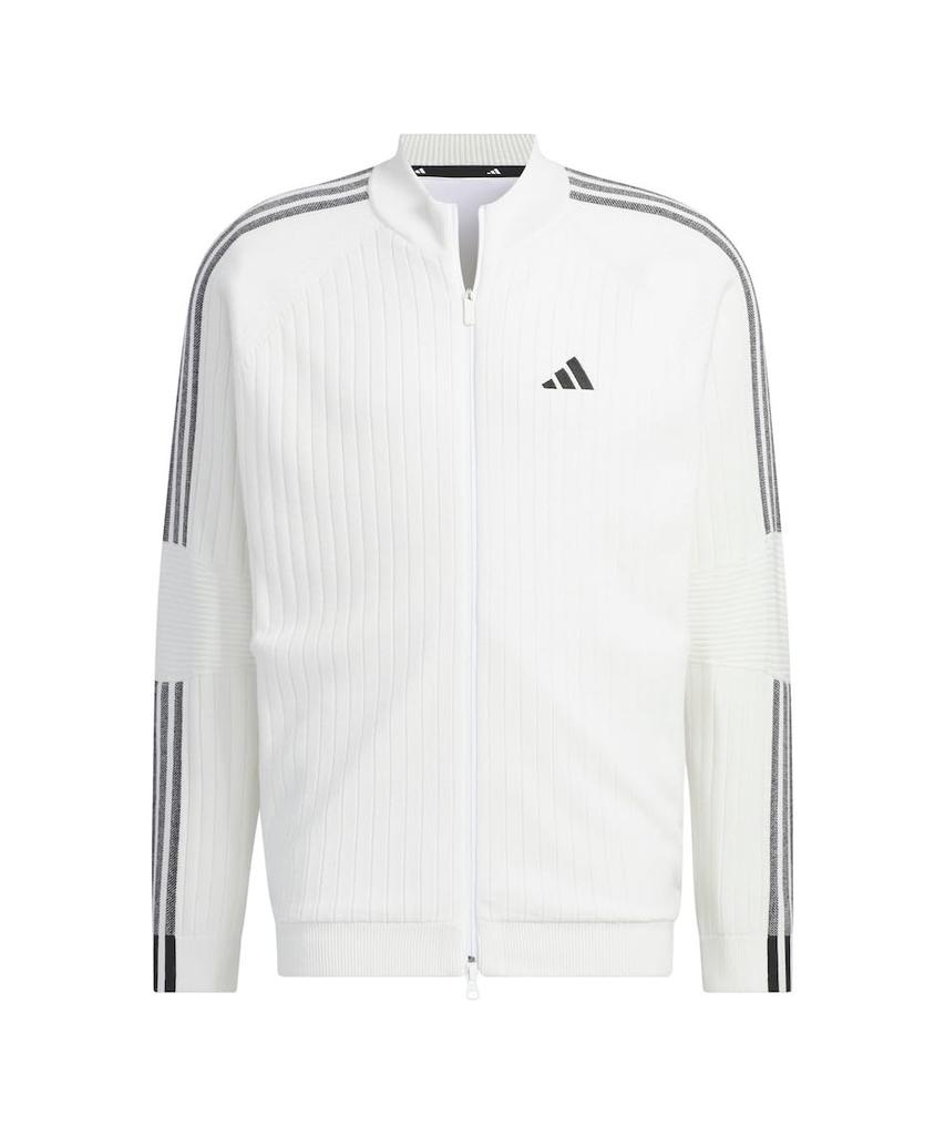 Sweter z podszewką wiatroodporny z długim rękawem Three Stripes Biały [Adidas] Odzież środkowa (Sweter, Bluza) J/L