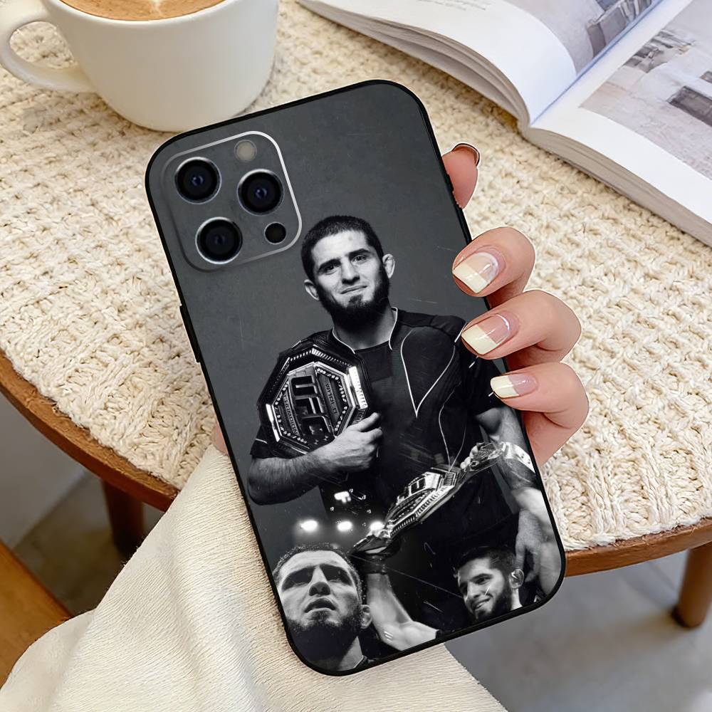 P4P Ислам Махачев-м Чехол для телефона для iPhone 17,16,15,14,13,12,11 Plus,Pro Max,XS,Мягкий силиконовый черный чехол iPhone13ProMax