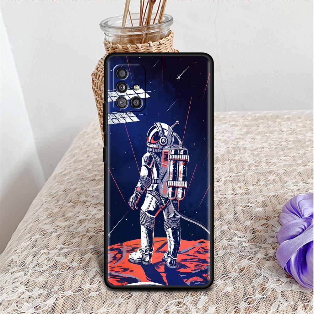 Hülle für Samsung Galaxy A52 A12 A51 A32 A71 A21s A22 A11 A02s A03 A23 A13 A53 A41 A31 A72 Weiche Handyhülle Cooler Einsamer Astronaut