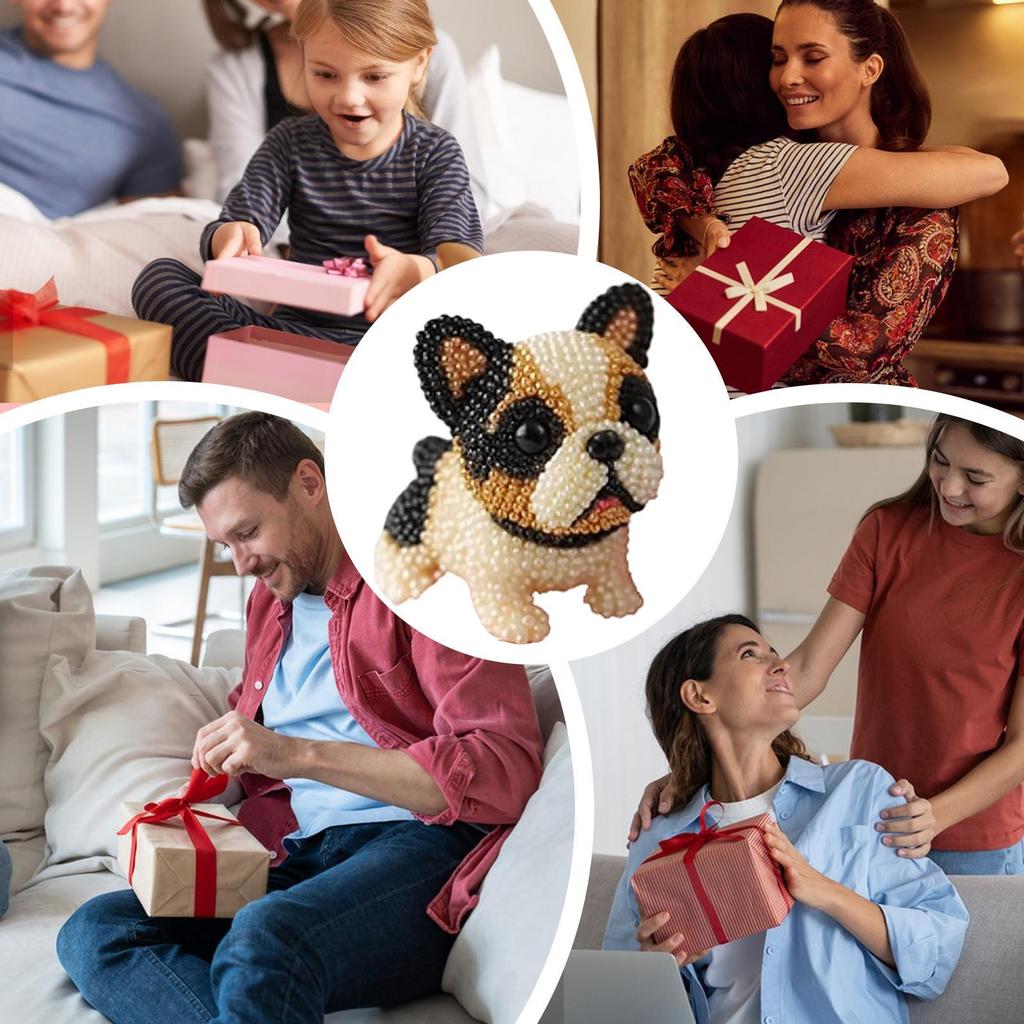 Bead Embroidery Kit Three-Dimensional Dog Animal Bead Embroidery Kit Ornament Making Sewing Art Complete Accessories For Animal
