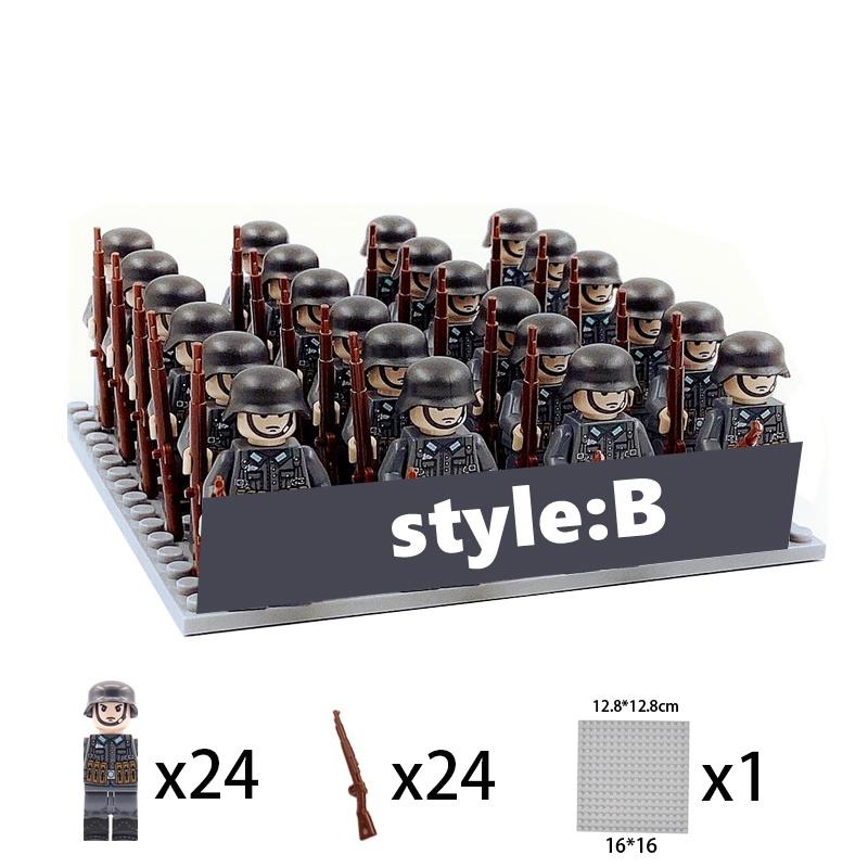 WW2 Mini Militär Soldaten Figuren Bausteine ​​Deutsche Armee US Japan Italienische Schlachtfeld Waffe Pistolen Bricks Set Kinder Spielzeug