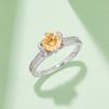 Straight Shank Blossom Flower Women's Engagement Ring 1CT D Color Moissanite Rhodium Plated S925 Sterling Silver Prong GRA REACH