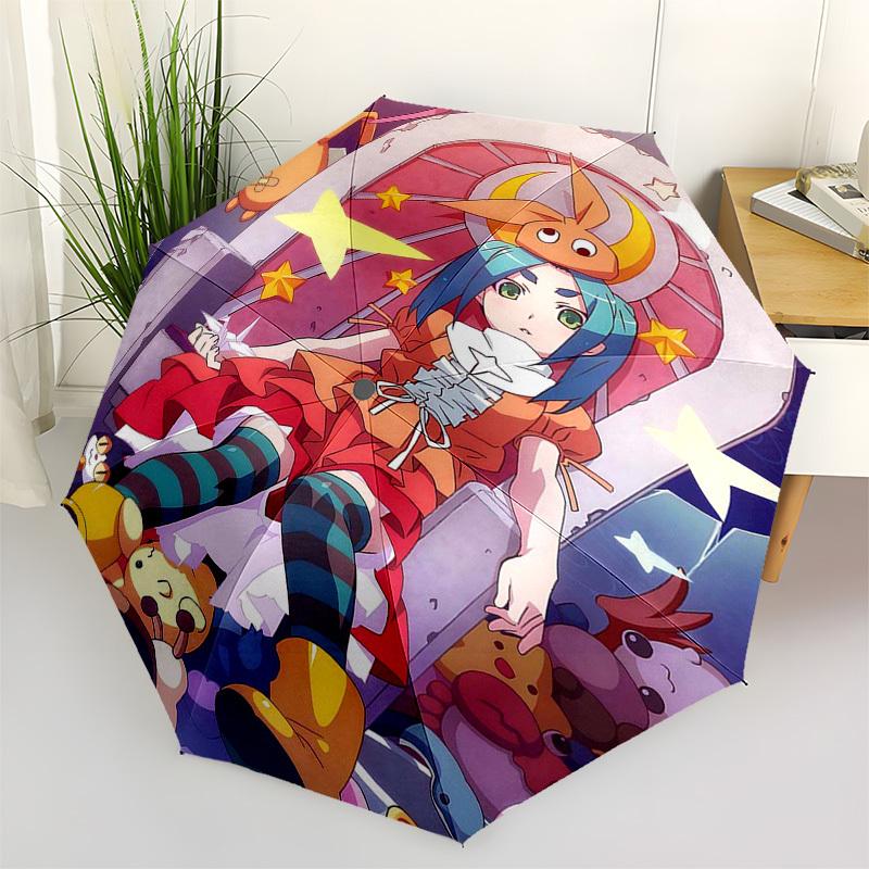 

1pc Outdoor Umbrella with Cute Anime Characters - Automatic Opening/Closing, Portable 3-Fold Design, 8-Rib Iron Frame - Perfect Gift for Fans, Tr