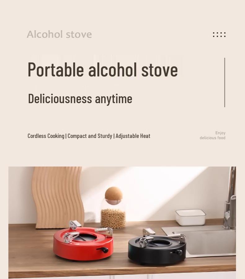 Portable Windproof Alcohol Camping Stove for Dormitory & Hotel Use