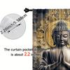 2pcs   2D flat printing Party Curtains Two Buddhas Lotus Position Art 100% Polyester  Without Electricity Birthday Party Applies
