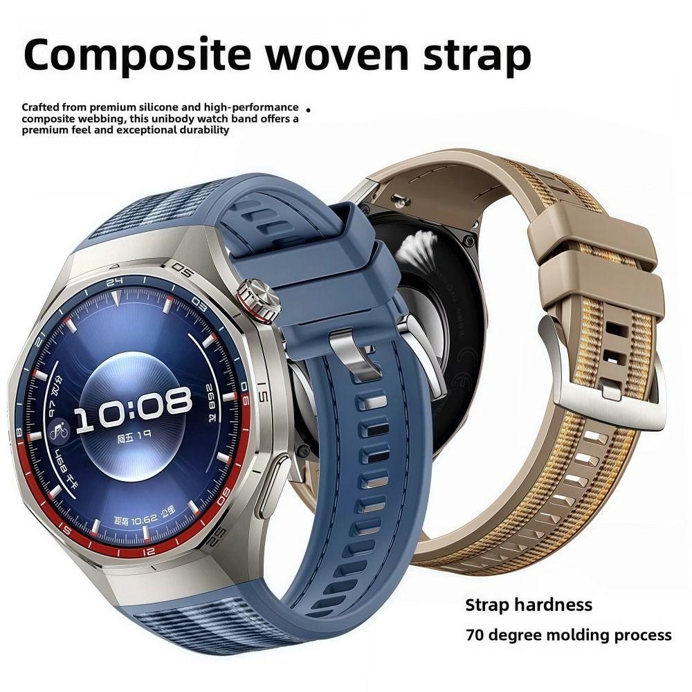 46mm Nylon Silicone Strap Lightweight Breathable Sports Watch Strap Waterproof Solid Color for Huawei Watch GT6 Pro