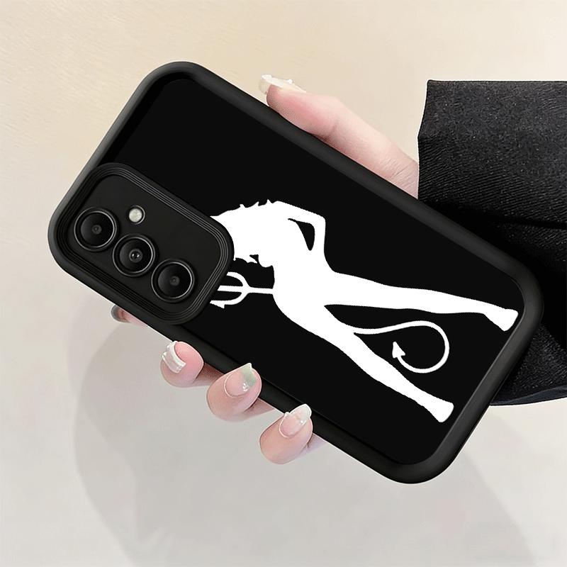 Phone Case for Samsung Galaxy A17 A16 A15 A14 A13 Devil Girl Silhouette Cool A56 A36 A26 A55 A35 A25 A54 A34 A24 A53 A33 A23 A07