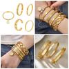 18K Gold-Plated Stainless Steel Round Pendant Bracelet with Zircon Inlay for Women - Popular European & American Style