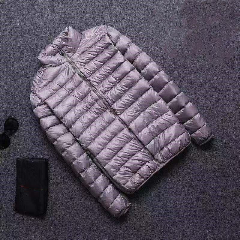 

Мужская осенне-зимняя портативная легкая куртка для молодежи, с воротником-стойкой, утепленная, теплая, повседневная верхняя одежда XS