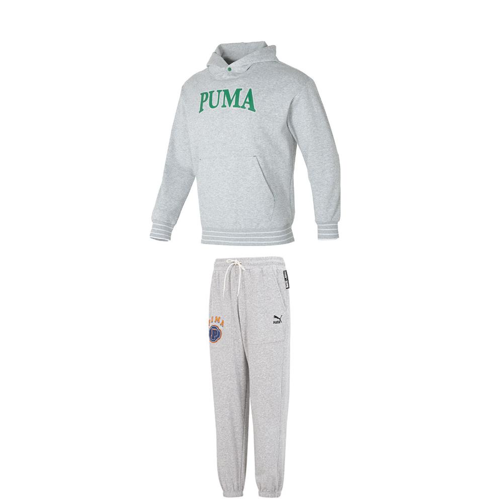 

Puma Hooded Pullover Long Sleeve Knit Drawstring Cuffed Sweatpants Set Men sweatpants 682921-04+622277-04 M
