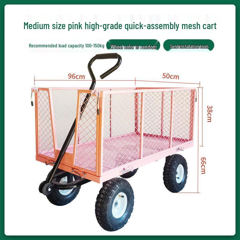 Foldable Four-Wheel Flatbed Hand Truck