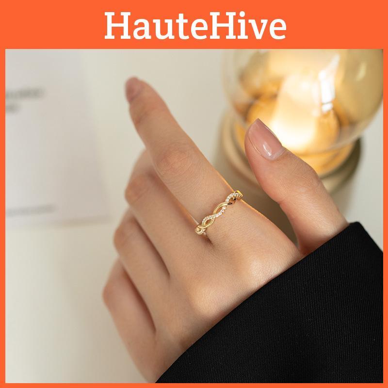 Trendy Open Adjustable Women's Braided Twisted Ring In Geometric Design Perfect For Gifts