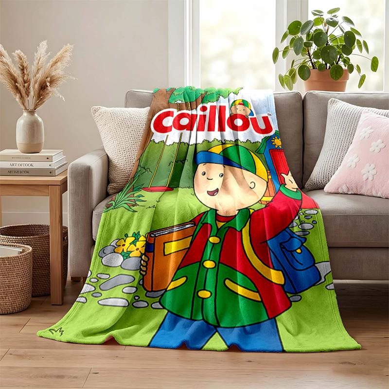 Caillou Blanket Flannel Blanket Soft Cozy Plush Throw for Sofa Bed Lightweight Home Decoration