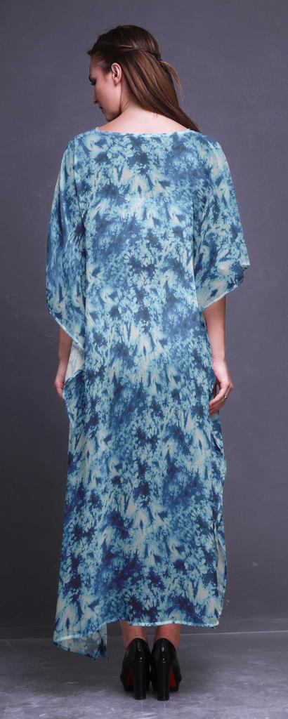 Bimba Tie-Dye Ladies Kaftan Holiday Loungewear Maxi Dress Beach