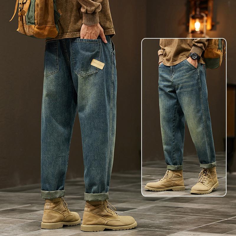 

Summer Micro-cone Straight Jeans for Men Loose Comfortable and Versatile Casual Teenager Trendy Retro Trousers Jeans for Man 28