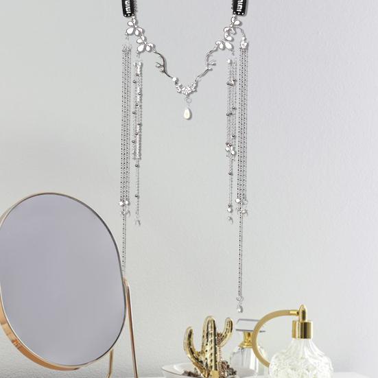 Head Chain Hair Clip Faux Crystal Inlaid Tassel Chain Decor Headgear Women Hair Decoration Photography Accessories