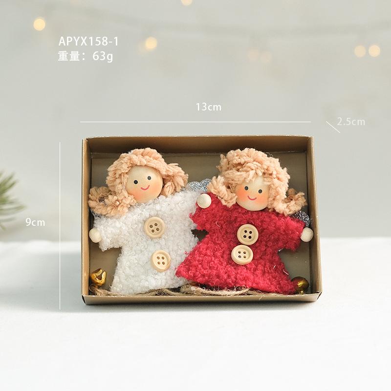 Christmas Tree Santa Claus Snowman Cloth Pendants Cute Figurines & Dolls Set of Accessories Small Decorations Ages 5-7