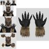 Scary Wolf Mask With Fur Gloves Perfect For Halloween Costume Parties And Cosplay Events