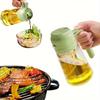 3pcs Oil Dispenser Bottle for Kitchen 2 in 1 Oil Sprayer for Cooking, 17oz/500ml Glass Oil Spray Bottle with Pourer Food-grade