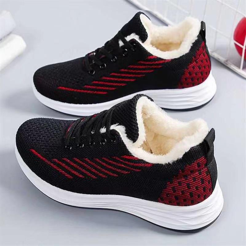 Women's Winter Warm Sneakers Lightweight Anti-Slip Walking Shoes With Faux Fur Lined Casual Comfortable Outdoor Running Workout Shoes for Women