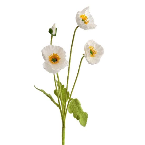 Artificial Flower 4 Head Realistic Fake Silk Flower with Long Stem Home Office Wedding Party Faux Flower Decoration